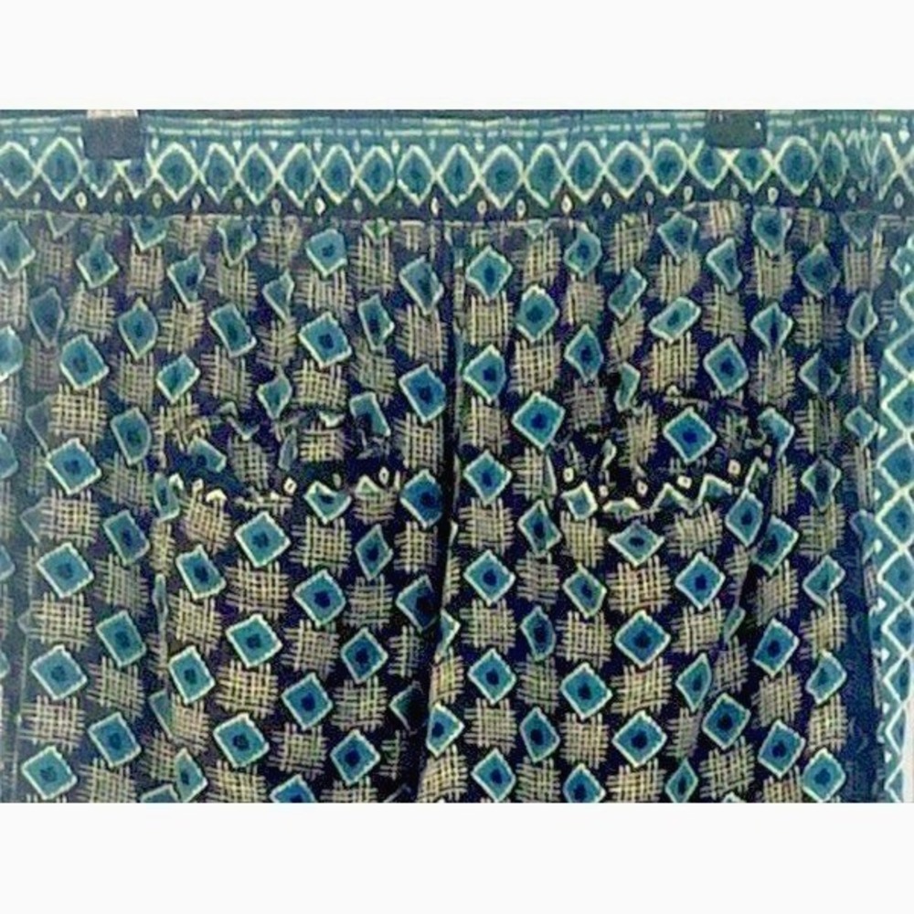Anthropologie Blue Geometric Diamond Print Harem Pants Tapered Boho Small - Picture 5 of 7